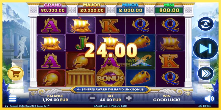 Afbeelding 3 speelautomaat Pompeii Gold Rapid Link Bonus Buy