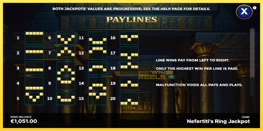 Afbeelding 7 speelautomaat Nefertitis Ring Jackpot