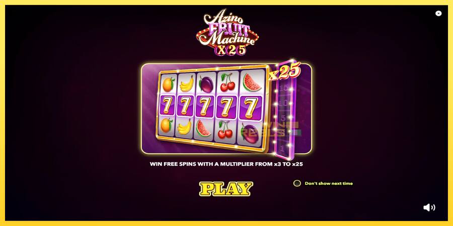 Afbeelding 1 speelautomaat Azino Fruit Machine x25