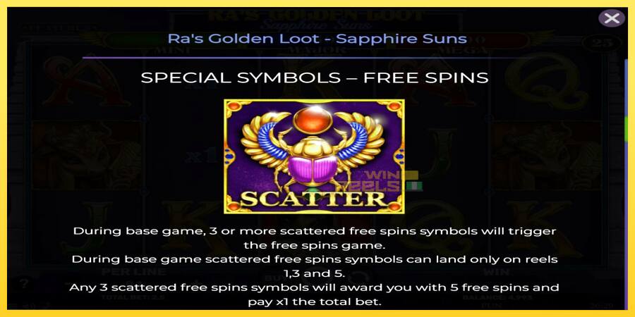 Afbeelding 4 speelautomaat Ras Golden Loot - Sapphire Suns