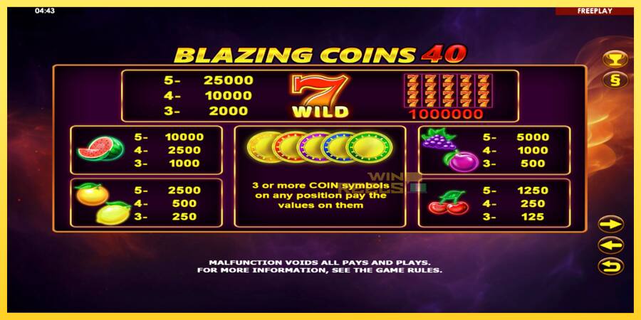 Afbeelding 4 speelautomaat Blazing Coins 40