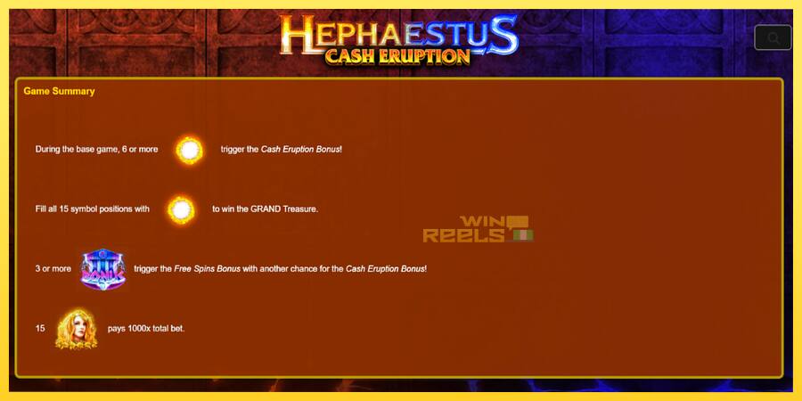 Afbeelding 5 speelautomaat Cash Eruption Hephaestus