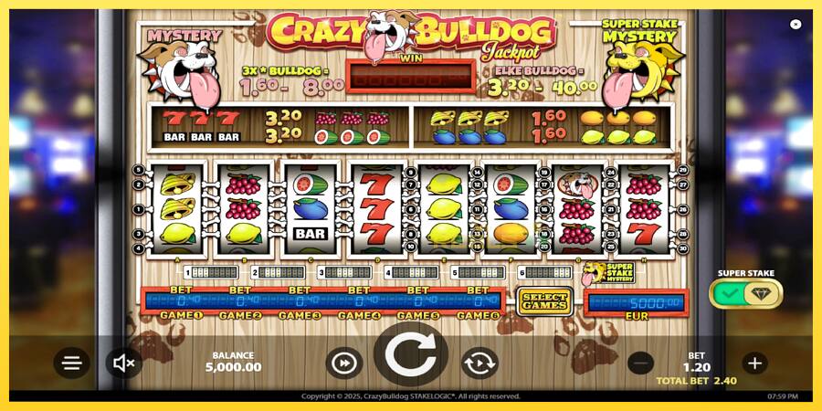 Afbeelding 1 speelautomaat Crazy Bulldog