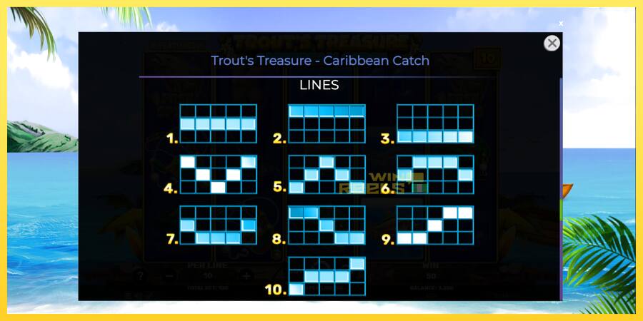 Afbeelding 7 speelautomaat Trouts Treasure Caribbean Catch