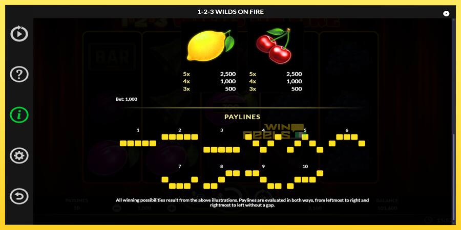 Afbeelding 6 speelautomaat 1-2-3 Wilds on Fire