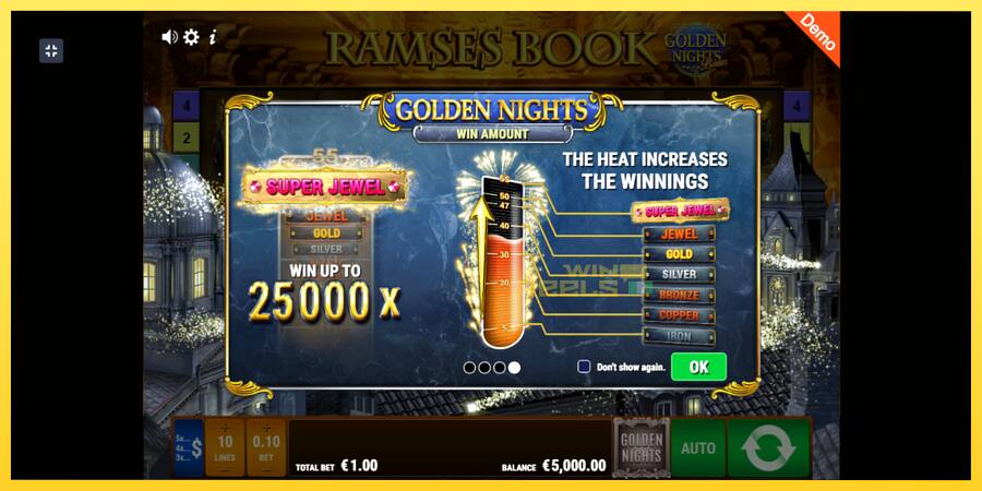 Afbeelding 1 speelautomaat Ramses Book Golden Nights